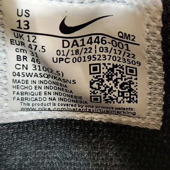 Nike Retro GTS 97, Black N White, Men's 13 - Picture 5 of 7